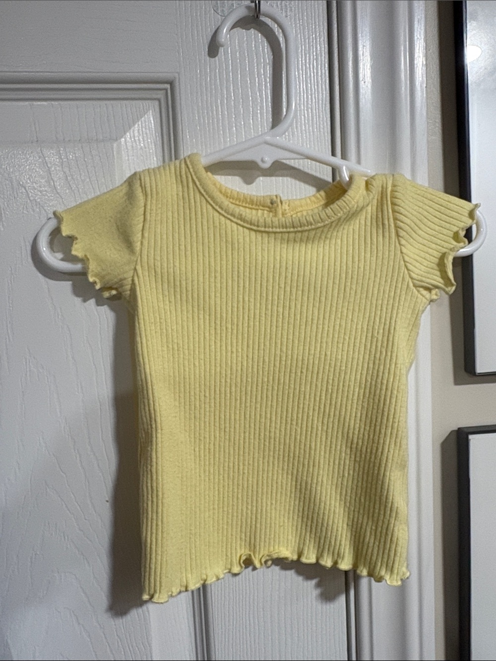 Carter's Navy Polka Dot Overalls with Yellow Ribbed Tee - Picture 4 of 6